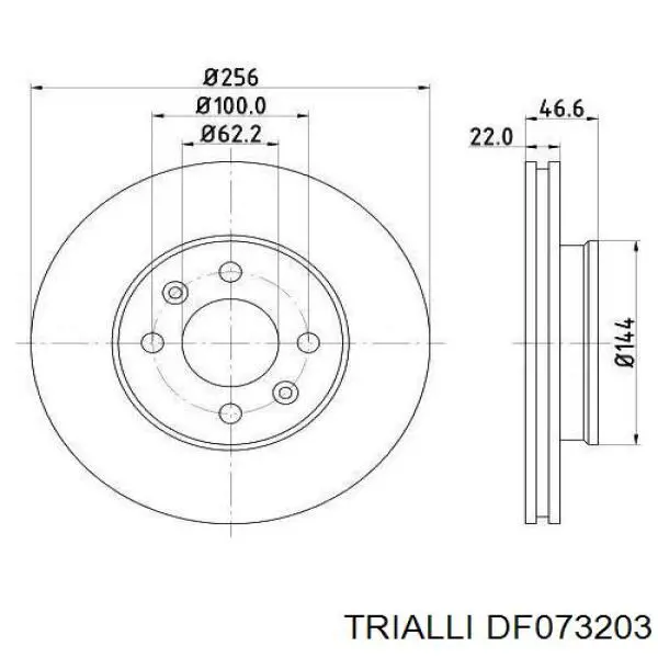 Передний тормозной диск Trialli DF073203