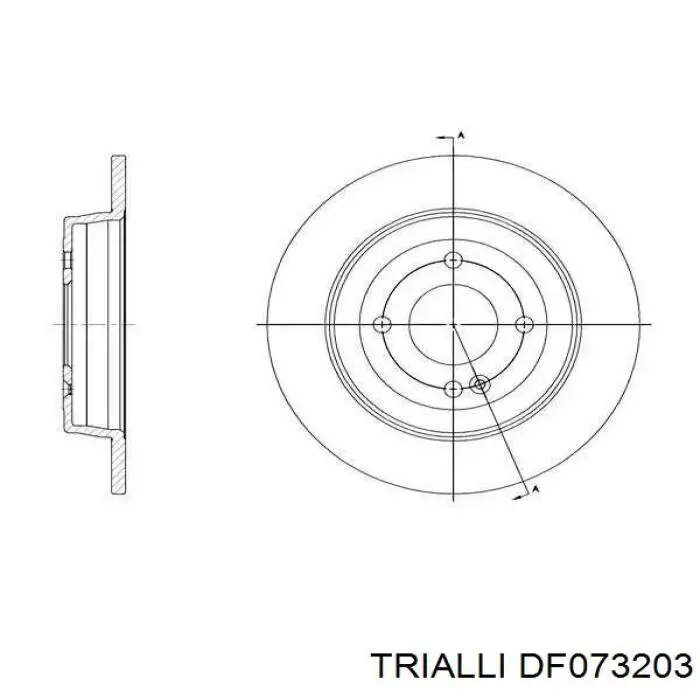 Передние тормозные диски DF073203 Trialli