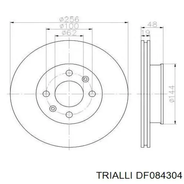 Передний тормозной диск Trialli DF084304