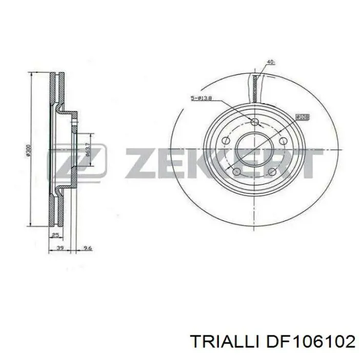 Купить DF106102 Trialli Ротор тормозной