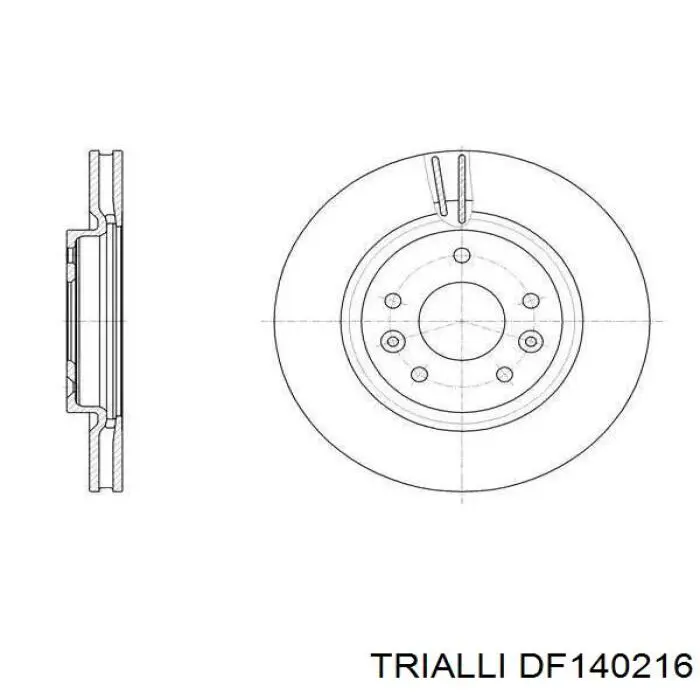 Передние тормозные диски DF140216 Trialli