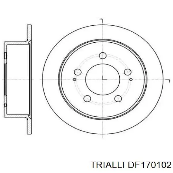 Диск тормозной задний TRIALLI DF170102