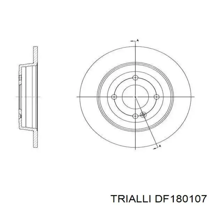 Диск тормозной задний TRIALLI DF180107