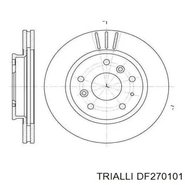 Диск тормозной передний TRIALLI DF270101