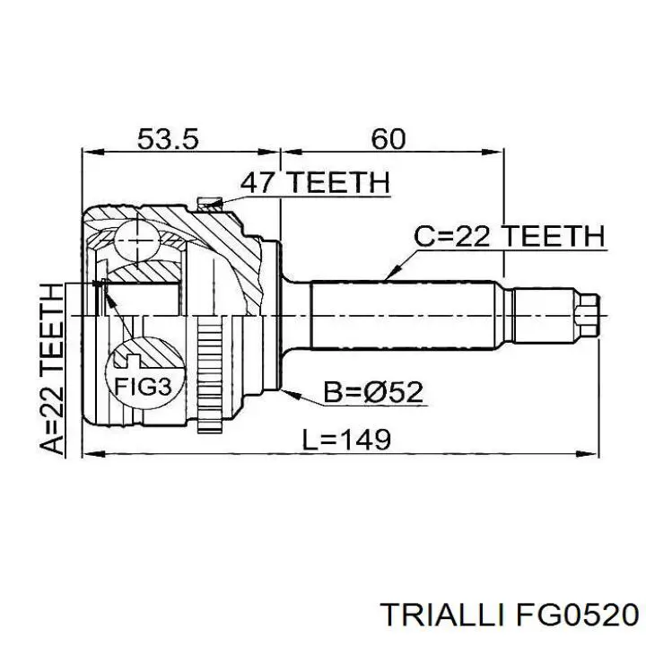 Пыльник ШРУСа наружный FG0520 Trialli