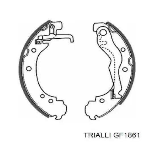 GF 1861 Trialli sapatas do freio traseiras de tambor