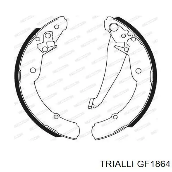 GF1864 Trialli sapatas do freio traseiras de tambor