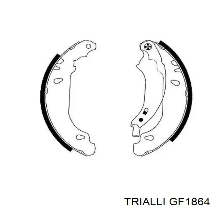 Zapatas de frenos de tambor traseras GF1864 Trialli