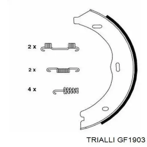 Тормозные колодки стояночного тормоза Trialli GF1903 цена, от 17.64 USD