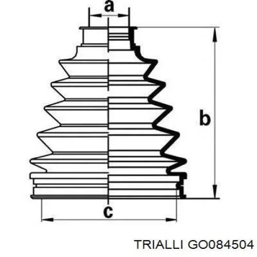 Junta homocinética interior delantera GO084504 Trialli