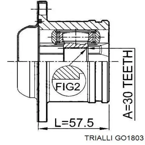 Junta homocinética interior delantera GO1803 Trialli