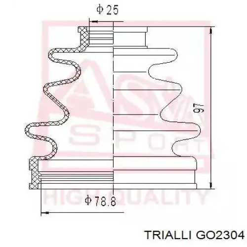 ШРКШ внутрішній, передній, правий GO2304 Trialli