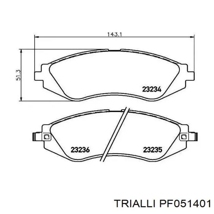 Колодки Trialli PF051401 цена, от 11.29 USD
