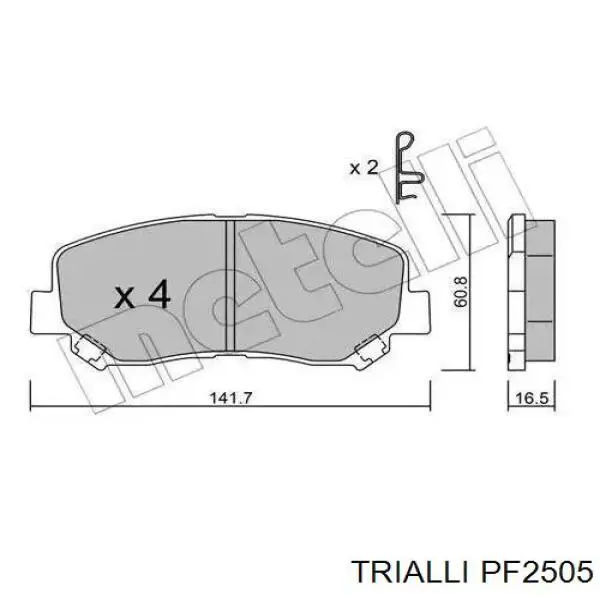 Тормозные колодки Trialli PF2505