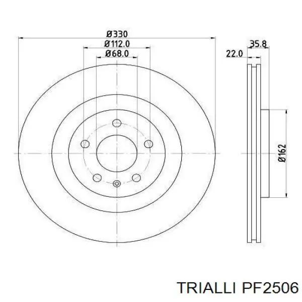 PF2506 Trialli Колодки тормозные дисковые комплект