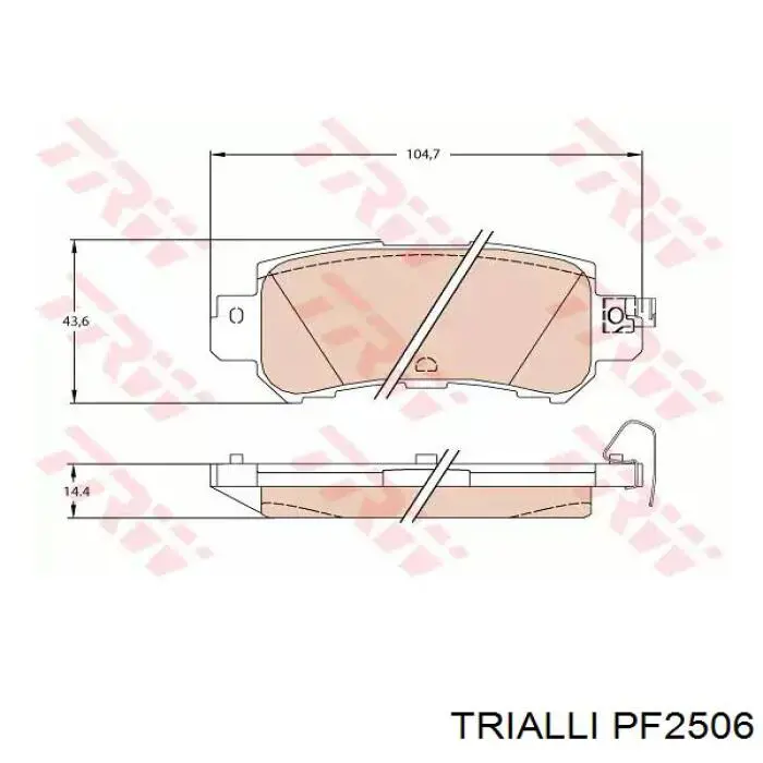 Купить PF2506 Trialli Колодки тормозные задние, дисковые