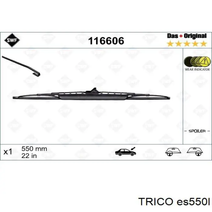 Щетка-дворник лобового стекла водительская Trico ES550L