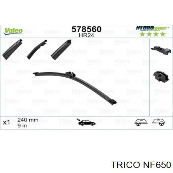 Щетка стеклоочистителя лобового стекла, водительская Trico NF650 цена, от 16.68 USD