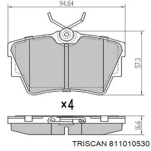 Колодки дисковые  Triscan 811010530 цена, от 17.36 USD