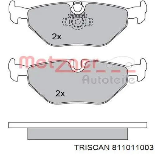 Pastillas de freno traseras 811011003 Triscan