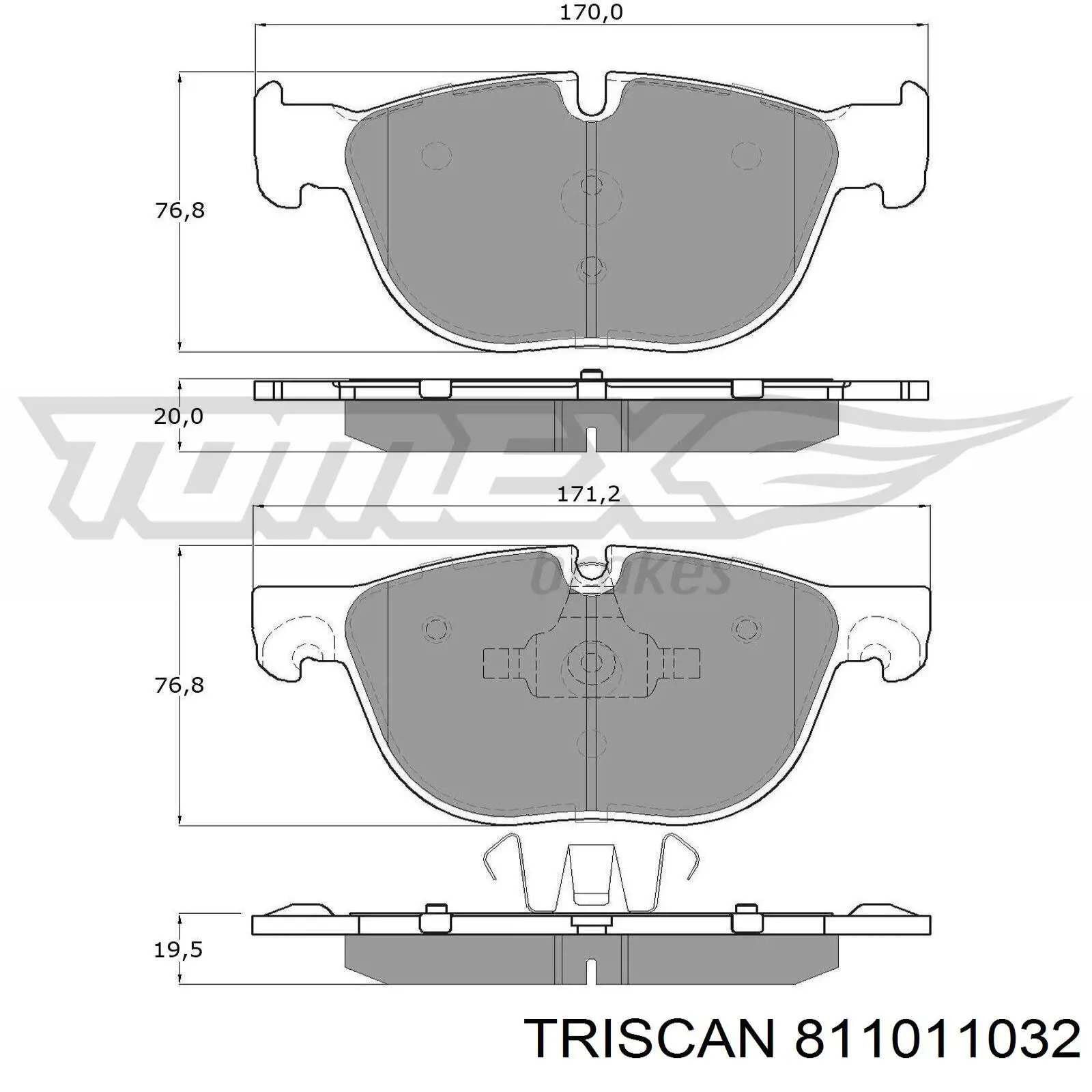 Передние тормозные колодки 811011032 Triscan