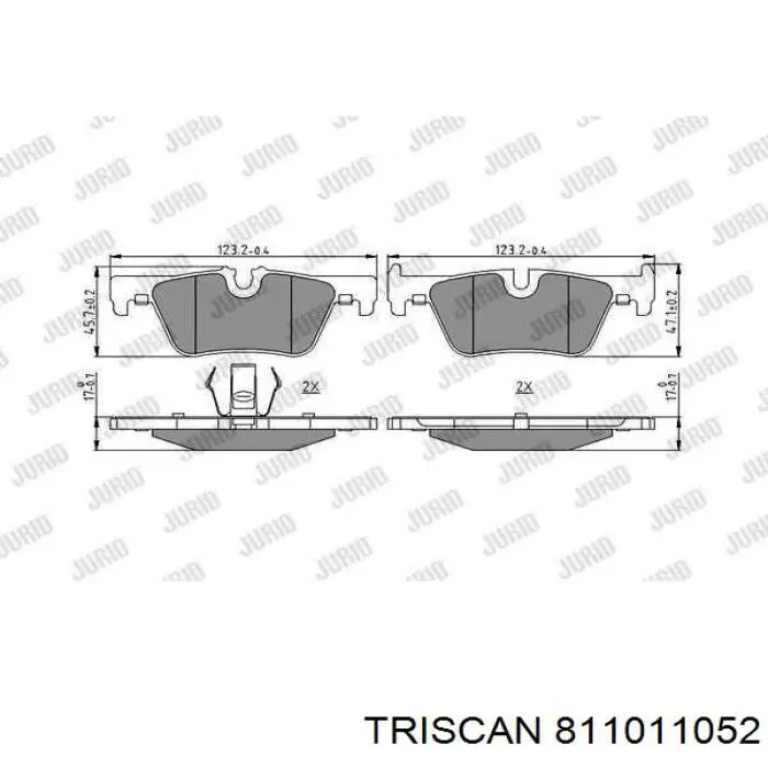 Задние тормозные колодки 811011052 Triscan