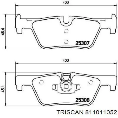 Колодки дисковые  Triscan 811011052 цена, от 16.11 USD