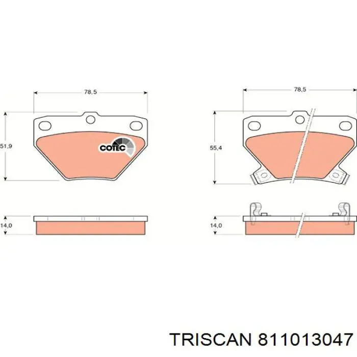 Задние тормозные колодки 811013047 Triscan