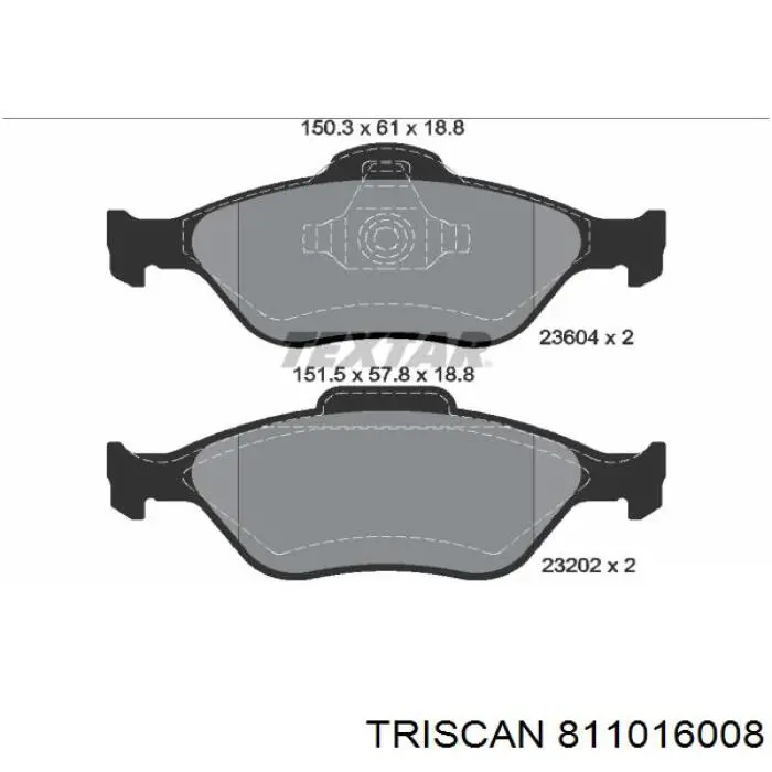 Передние тормозные колодки 811016008 Triscan