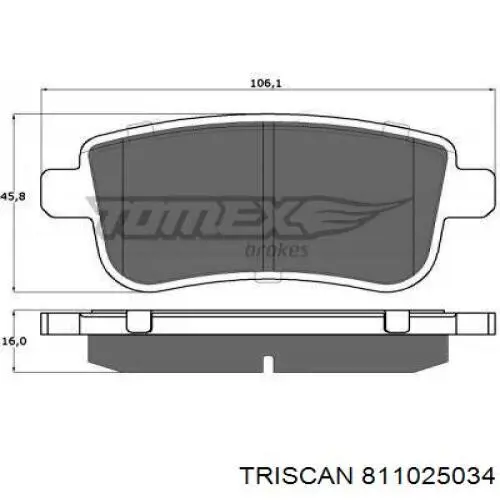 Задние дисковые колодки Triscan 811025034