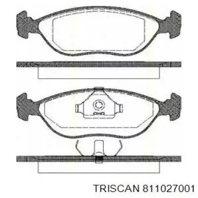 811027001 Triscan колодки тормозные передние дисковые