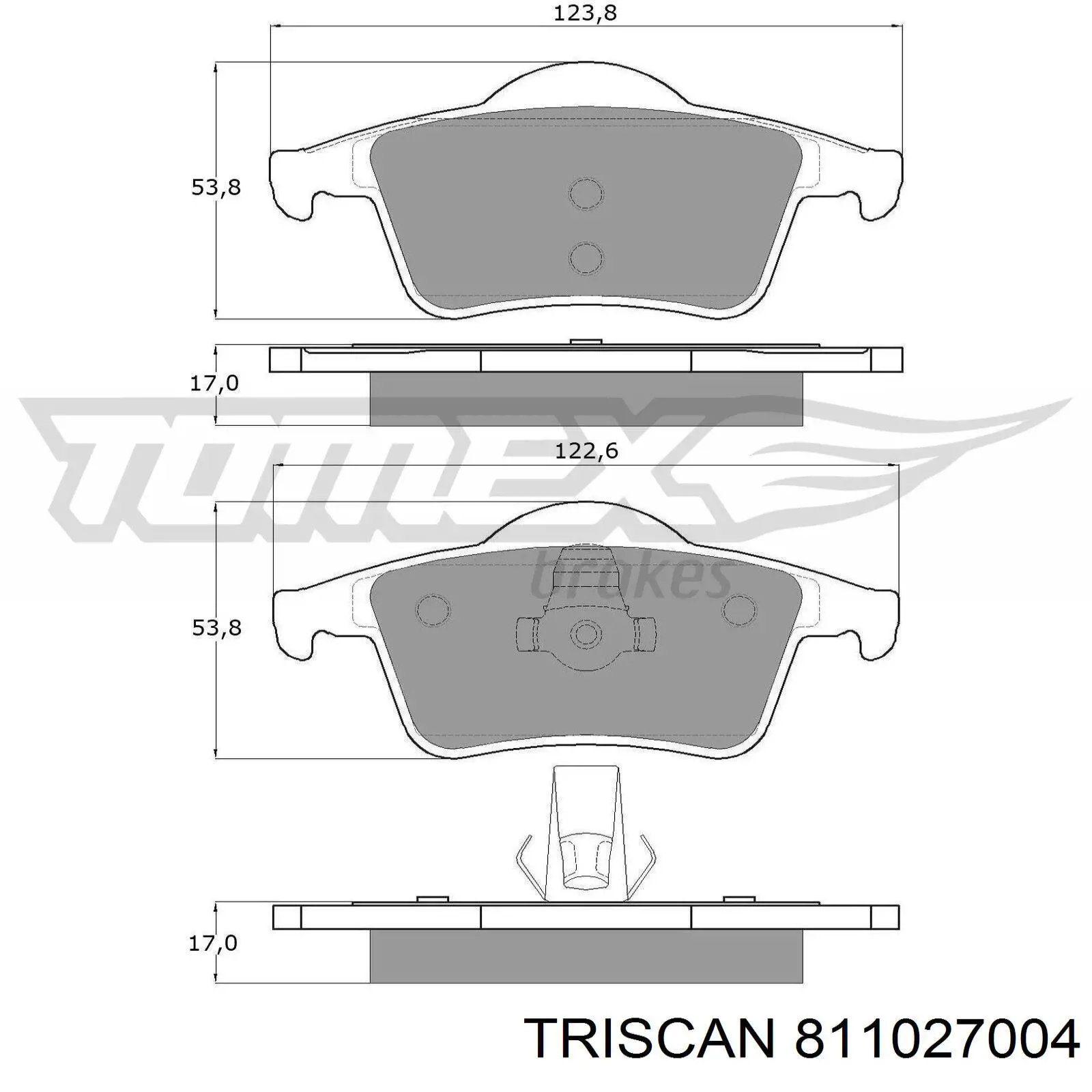 Задние тормозные колодки 811027004 Triscan