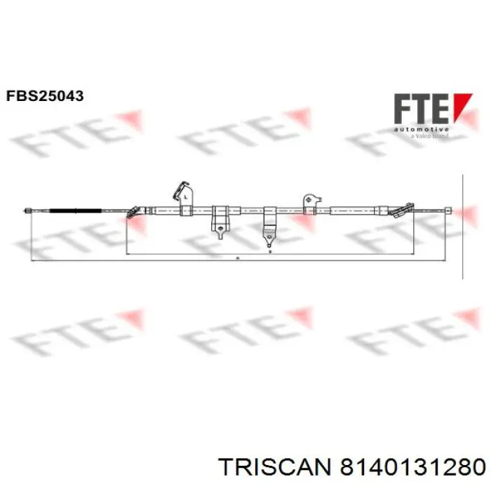 Купить 8140131280 Triscan Трос стояночного тормоза задний левый