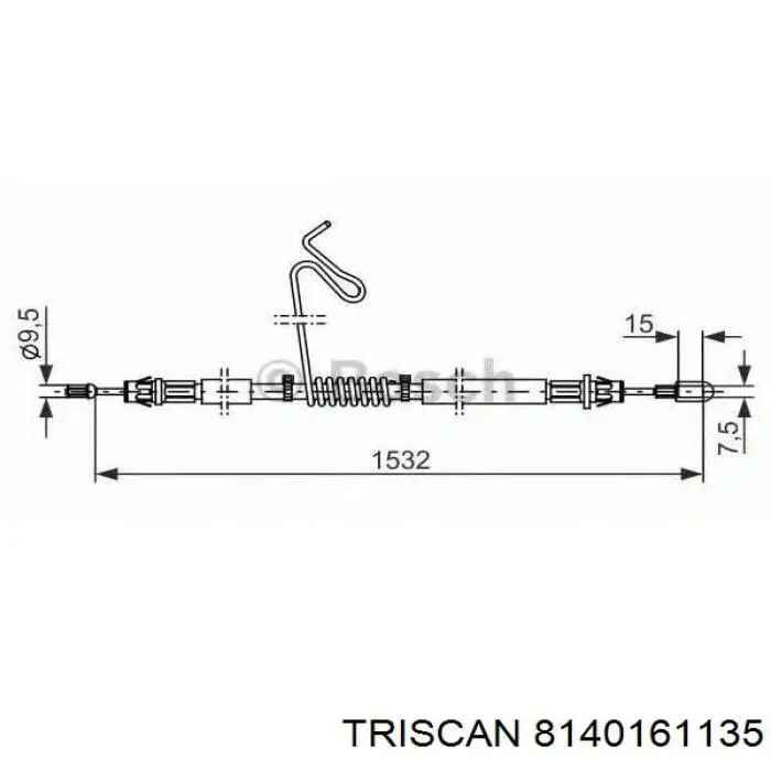 Трос ручного тормоза задний Starline LABR1868 цена, от 13.21 USD