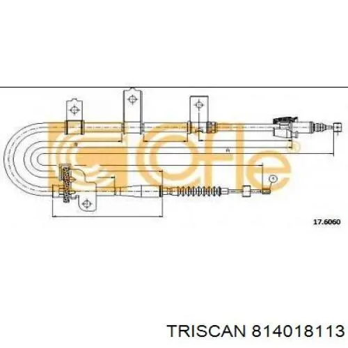 Купить 814018113 Triscan Трос стояночного тормоза задний левый