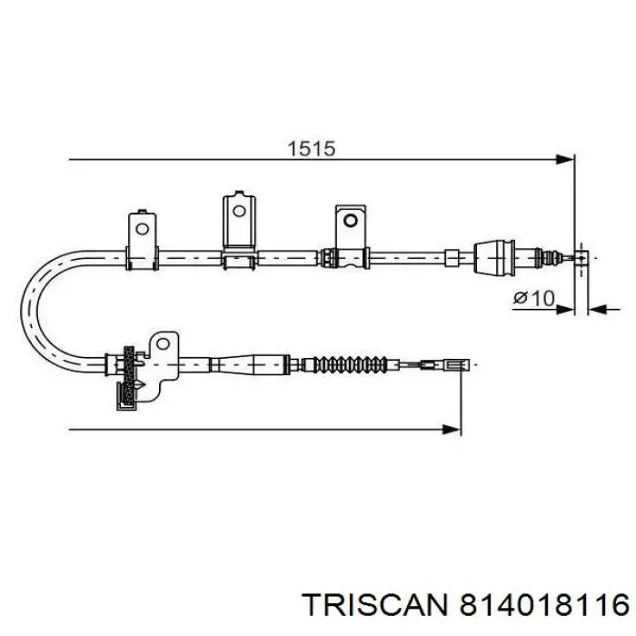 Трос стояночного тормоза задний правый KAP 5977007010 цена, от 12.57 USD