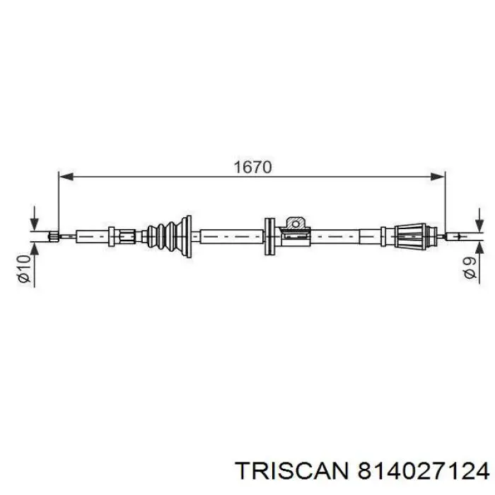 Cable de freno de mano trasero derecho/izquierdo 814027124 Triscan