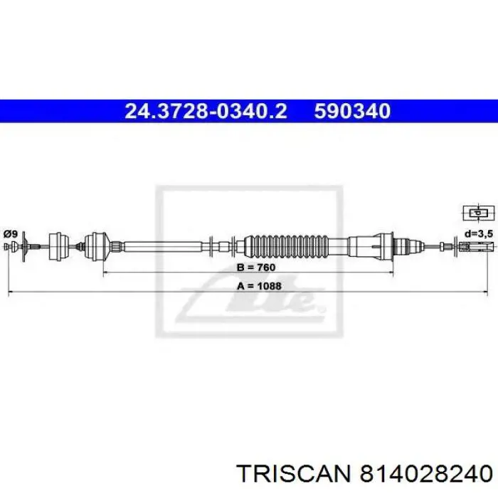 Cable de embrague 814028240 Triscan