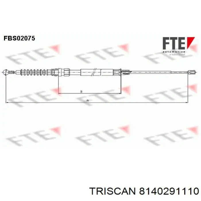 8140291110 Triscan трос ручного тормоза задний правый/левый