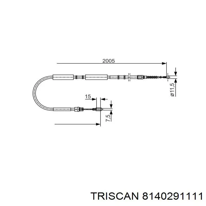 Задний трос ручника GCH585 TRW