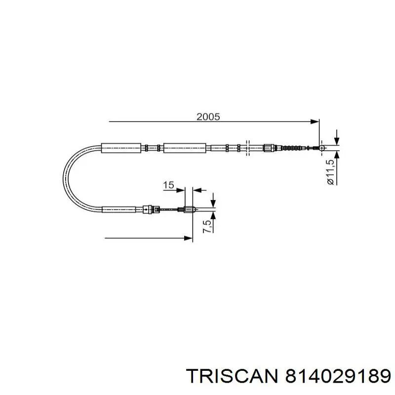 Купить 814029189 Triscan Задний правый трос ручника