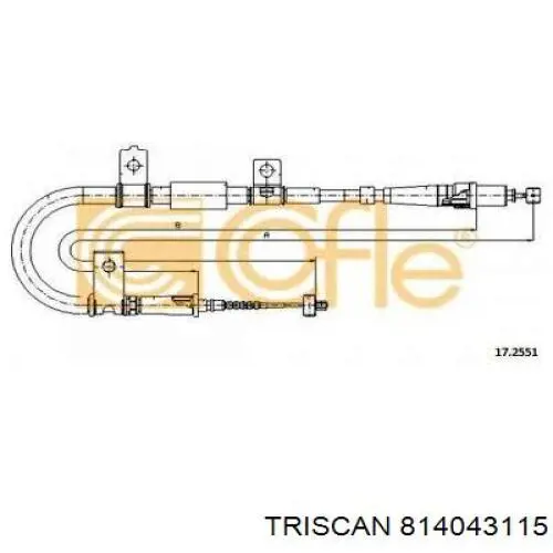 Cable de freno de mano trasero derecho 814043115 Triscan