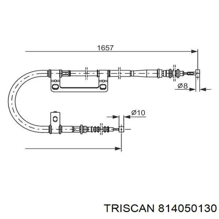 Трос стояночного тормоза задний правый ABE C73041ABE цена, от 20.44 USD