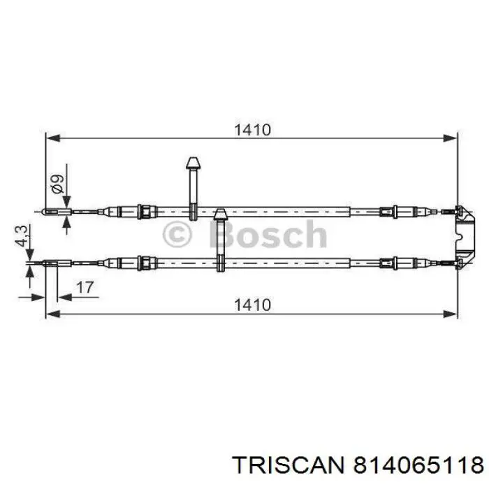 Задний трос ручника Triscan 814065118 цена, от 20.52 USD