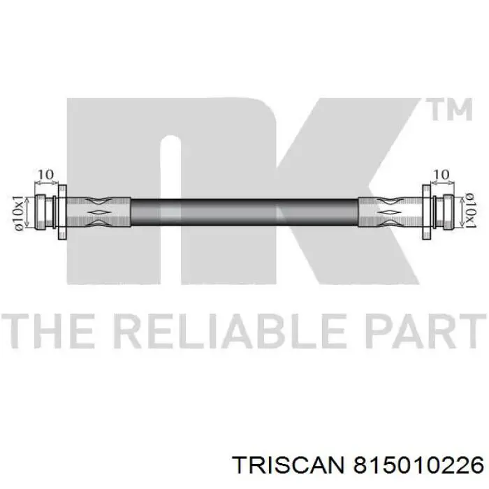 Шланг тормозной задний Triscan 815010226