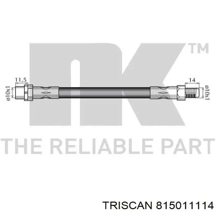 Шланг тормозной передний 815011114 Triscan