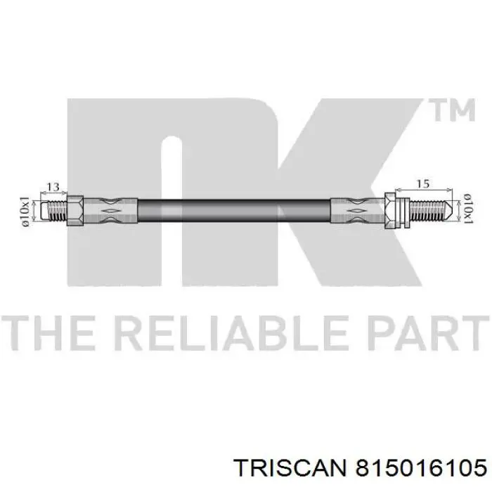 Latiguillo de freno delantero 815016105 Triscan
