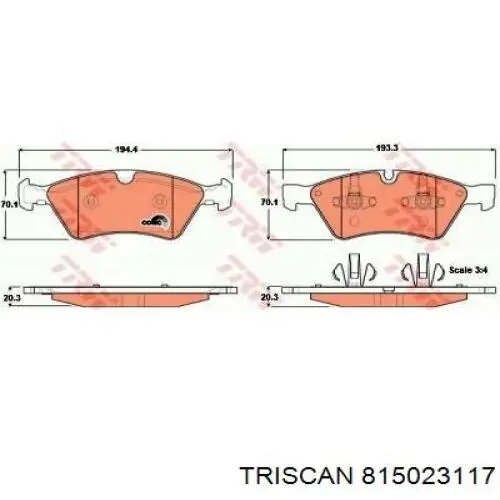 815023117 Triscan Гибкая тормозная трубка передняя