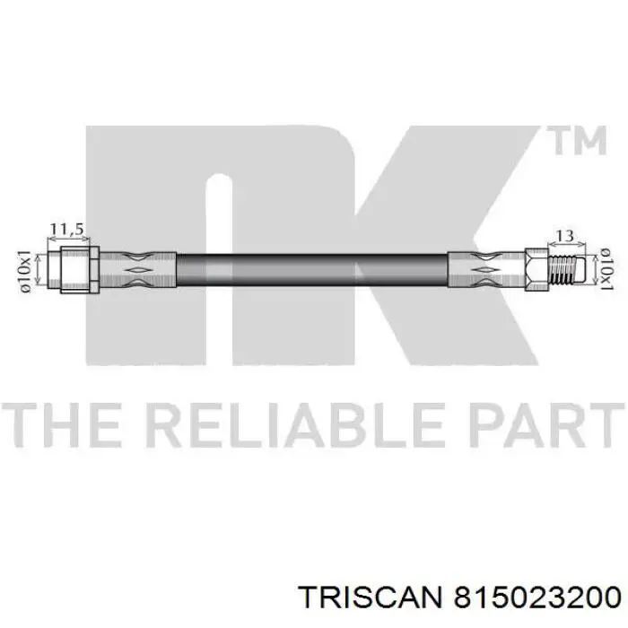 Шланг тормозной задний Triscan 815023200