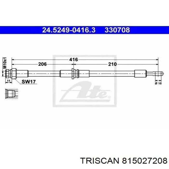 Купить C800561A Cavo Задний тормозной шланг
